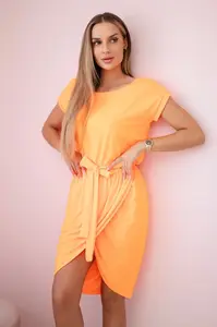 Zavazované šaty s psaníčkovým spodním oranžovým neonem