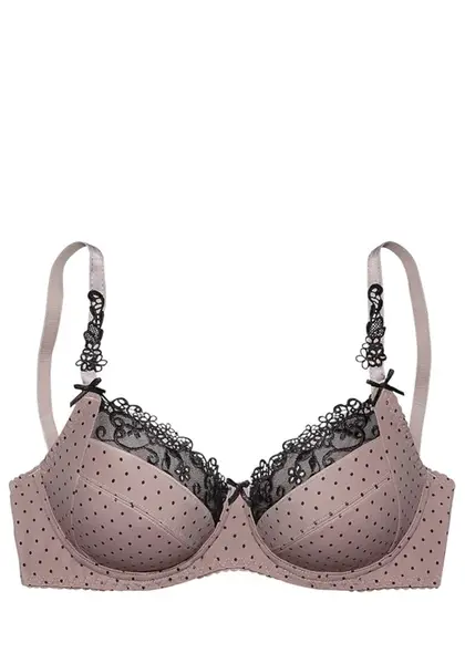 NUANCE Podprsenka  tmavošedá / čierna