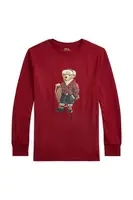 Dětské bavlněné tričko s dlouhým rukávem Polo Ralph Lauren červená barva, s potiskem, 323981265001