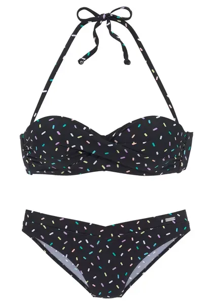 BUFFALO Bikiny  svetložltá / fialová / svetlooranžová / čierna