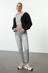 Trendyol Gray High Waist Mom Jeans