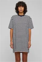 Dámské pruhované šaty oversized bílo/černé