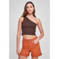 Women's cropped asymmetrical top brown