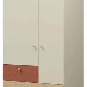 Šatní skříň Yuki 2 Barva korpusu: šedobéžová/ dub olejovaný/ koral