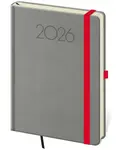 Denní diář 2026 A5 New Praga tmavě šedý s gumičkou