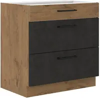 Spodní skříňka Vigo 80 D 3S BB - Premium Box Barva korpusu: Dub Lancelot, Barva dvířek: Matera matná