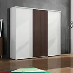 Šatní skříň Ska A24 XL Economy Barva korpusu: Grafit, Rozměry: 278 cm, Dveře: Grafit - Bílý mat