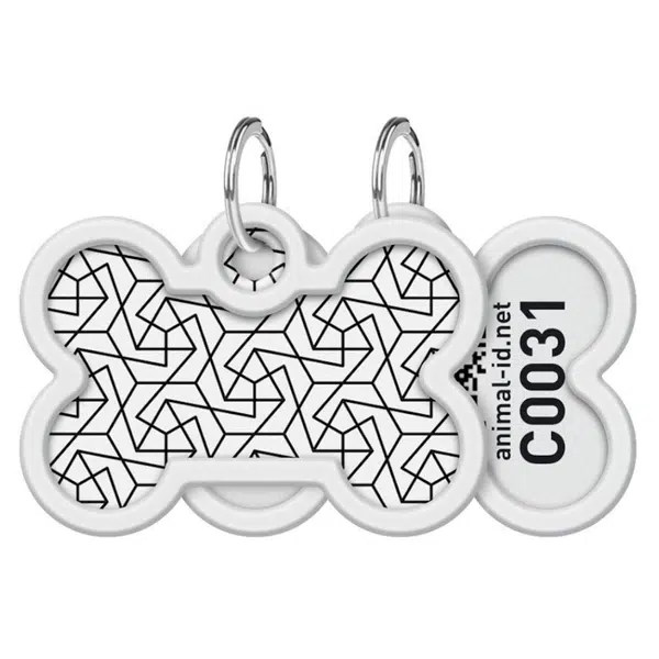WAUDOG Identifikační známka QR kost Geometry 1 kus
