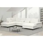 Sit & More SEDACÍ SOUPRAVA, textil, kůže, bílá