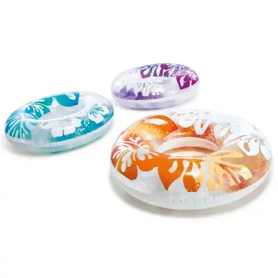 Kruh plovací  Květiny 91 cm - oranžová