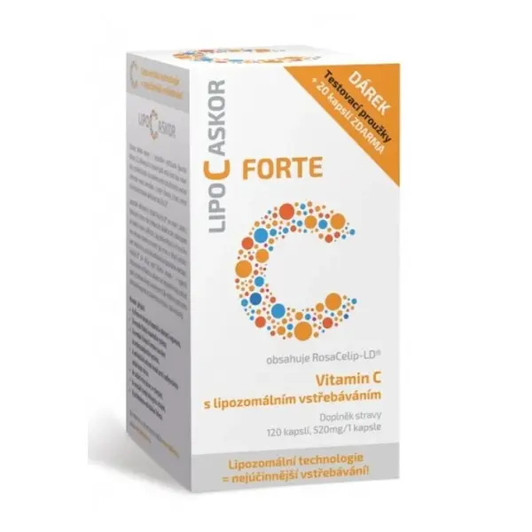 LIPO C ASKOR Forte vitamin C 520 mg 120 kapslí