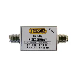 Anténní zesilovač TEROZ 434X, UHF, G20dB, F1,0dB, U98dBµV, F-F