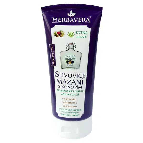 HERBAVERA Slivovicové mazání s konopím 200 ml