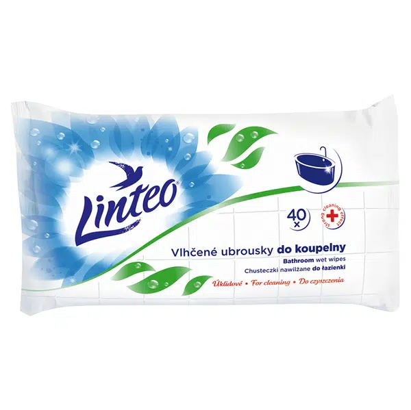 LINTEO Vlhčené úklidové ubrousky do koupelny 40 ks