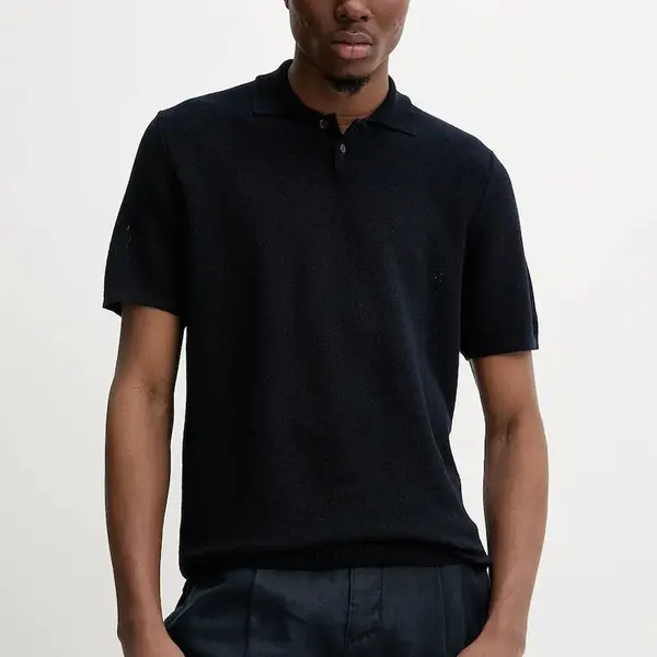 Polo tričko s prímesou ľanu A.P.C. polo jay