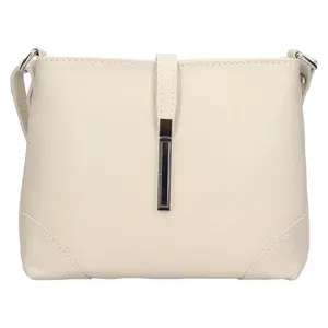 Dámska kožená crossbody kabelka Italia Marlen - krémová