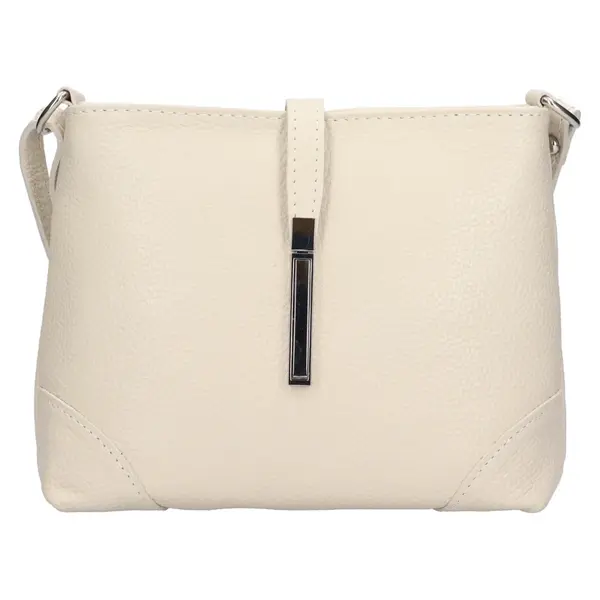 Dámska kožená crossbody kabelka Italia Marlen - krémová