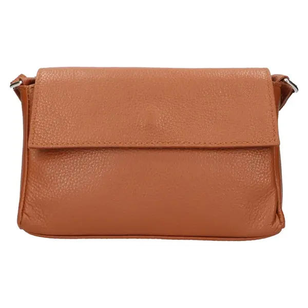Dámska kožená crossbody kabelka Italia Darina - hnedá