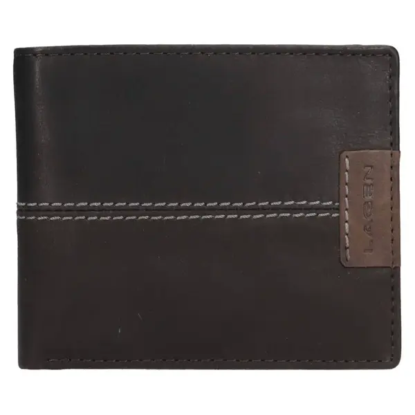 Pánska kožená peňaženka Lagen Arnaud - čierno-šedá