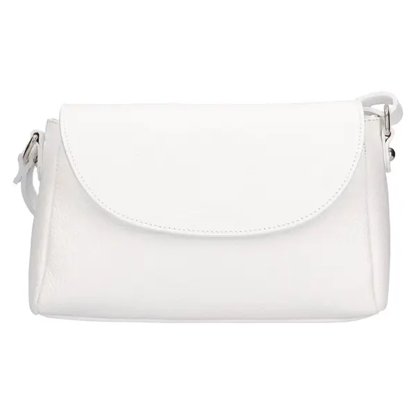 Dámska kožená crossbody kabelka Italia Mirabel - biela