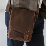 Pánska kožená taška cez rameno Greenwood Eithan - hnedá