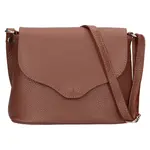Dámska kožená crossbody kabelka Italia Alice - tmavo hnedá