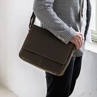 Pánská kožená taška přes rameno Greenwood Agust - tmavě hnědá