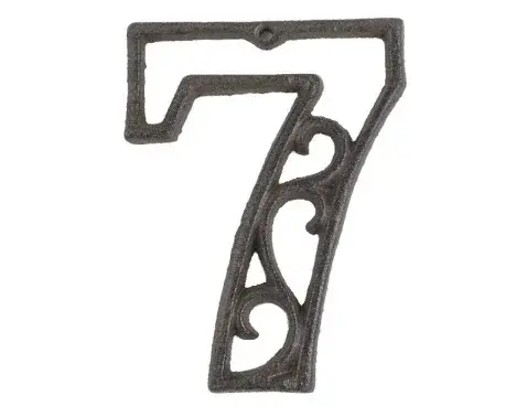 Domové  číslo 7, hnedá liatina%