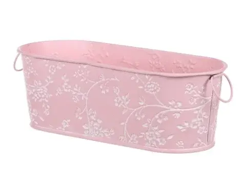 Obal na kvetináč ružový s bielymi ružami, 27,5 cm%