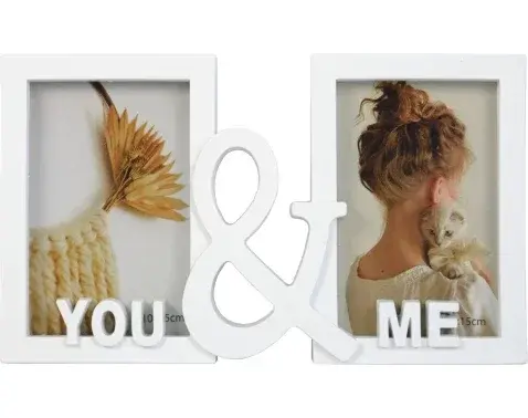 Fotorámik You & Me, 2x 10x15 cm, biely%