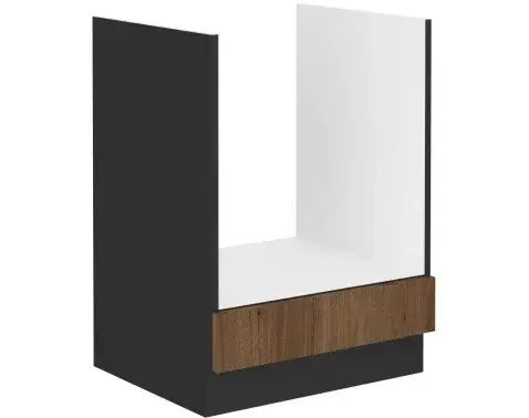 Kuchynská skrinka pre vstavanú rúru Monza, 60 cm, orech/čierna%