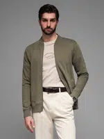 Ombre Cotton unbuttoned men's sweatshirt bomber - khaki