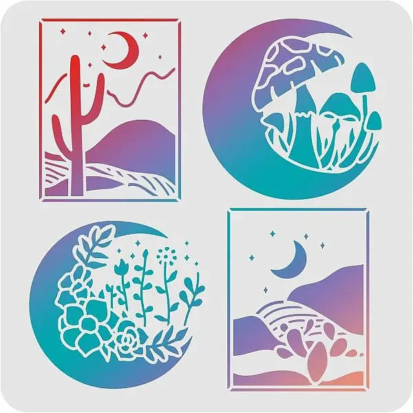 Plastic Reusable Drawing Painting Stencils Templates