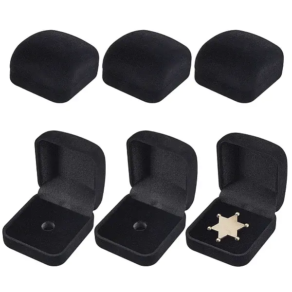 Plastic Cover with Velvet Brooch Packing Boxes