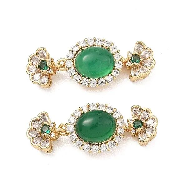 Brass Micro Pave Clear Cubic Zirconia Fold Over Clasps