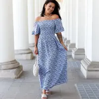 Gemre Blue floral maxi dress Marcello