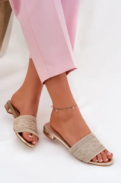 Boto Dámské Sandály Na Plochém Podpatku Zlaté Fexxy