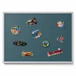 TULUP MAGNETICKÁ TABULE 70x50 cm stříbrný rám – Tmavě tyrkysová barva