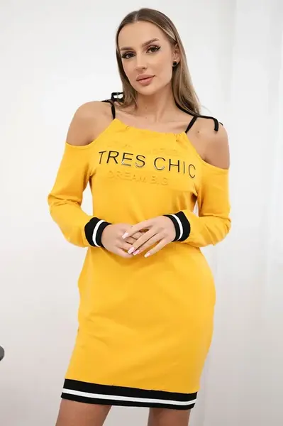 Šaty Tres Chic hořčičné