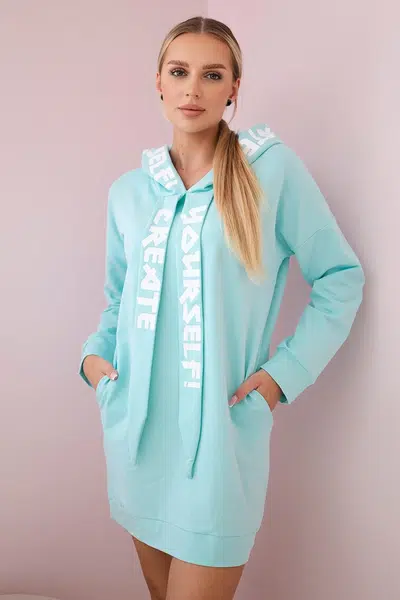Oversize mint hooded dress