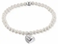 Engelsrufer Perlový náramek Srdce s andělským křídlem ERB-HEARTWINGPE
