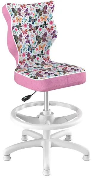 ENTELO Dětská židle Petit White 3 HC+F s opěrným kruhem, motýlci Storia 31