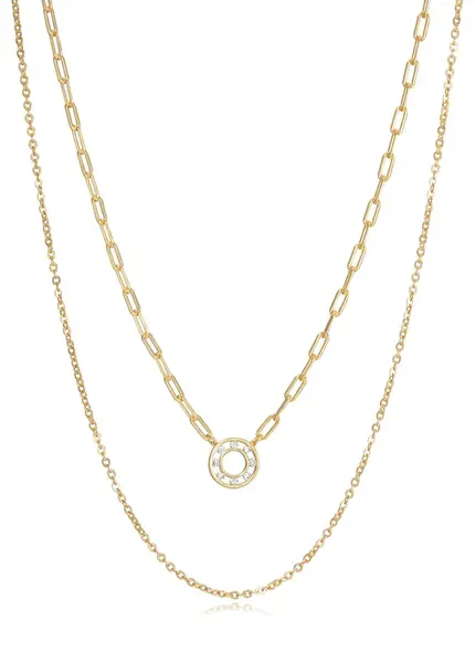 Viceroy Dvojitý pozlacený náhrdelník Elegant 13037C100-36