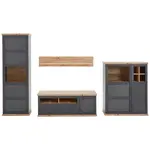 Hom`in OBÝVACÍ STĚNA, antracitová, barvy dubu