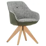 Novel ŽIDLE S PODRUČKAMI, žinylka, vzhled kůže, bílá, barvy dubu, olivově zelená