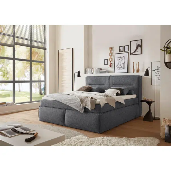 MID.YOU POSTEL BOXSPRING, 200/220 cm, antracitová