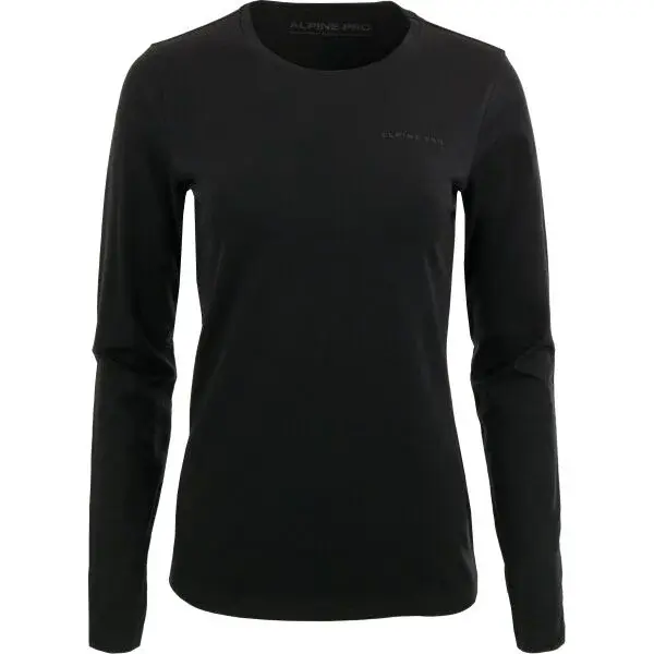 ALPINE PRO MEREA Dámske tričko s dlhými rukávmi, čierna, veľkosť