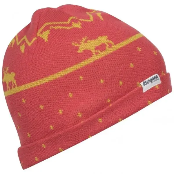 Bergans MOUNTAIN MOOSE KIDS BEANIE Detská čiapka, červená, veľkosť