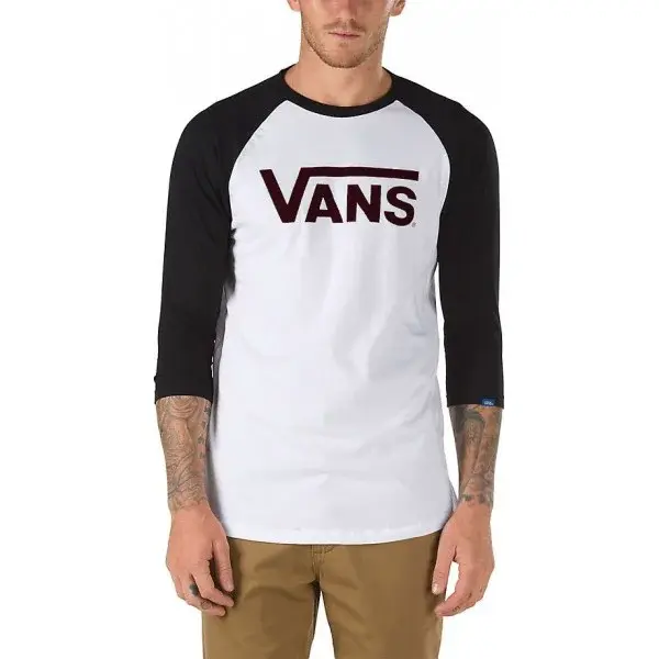Vans CLASSIC RAGLAN Pánske tričko, biela, veľkosť