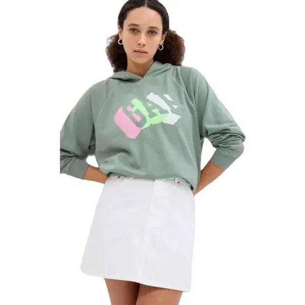 GAP BOYFRIEND Dámska mikina, svetlo zelená, veľkosť